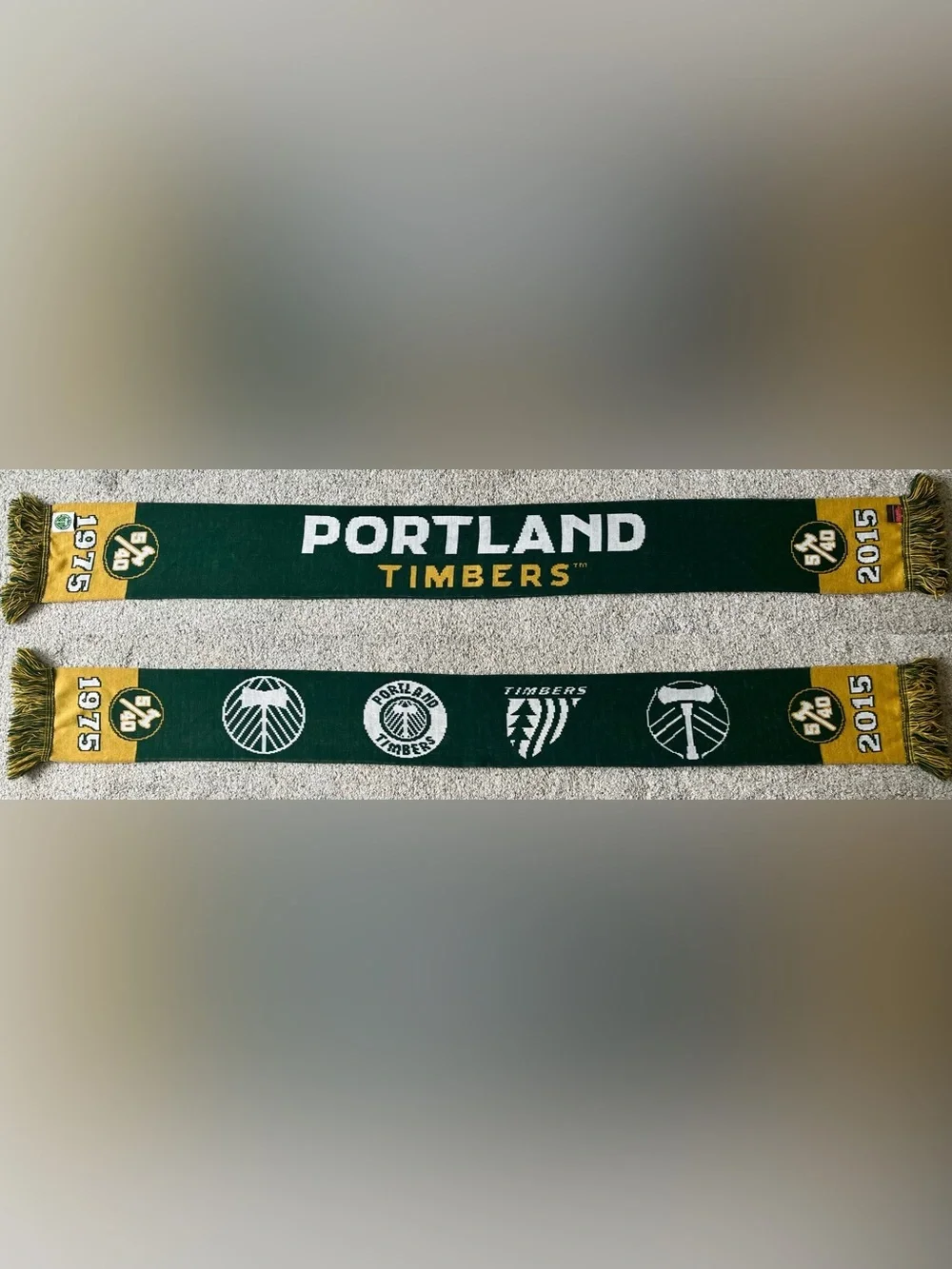 Portland Timbers 5/40 2015 Anniversary Retro Logo History Soccer Scarf